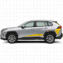 Calcomanía de vinilo de franjas laterales estilo hockey TRD para Toyota RAV4 2019-2024_5