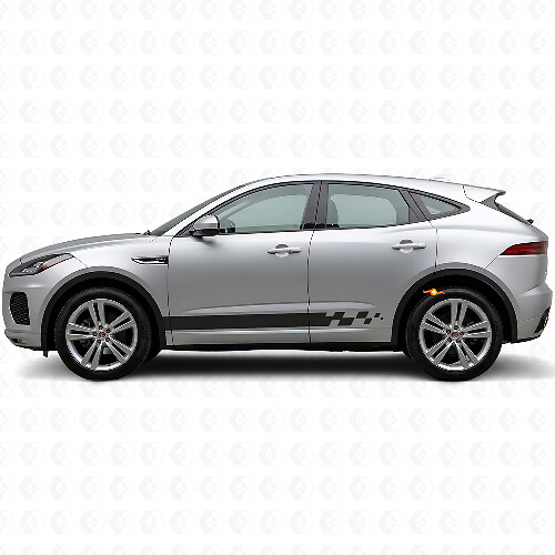 Kit de Calcomanías de Vinilo de Rayas Laterales a Cuadros para Jaguar E-Pace 2017-2022_1