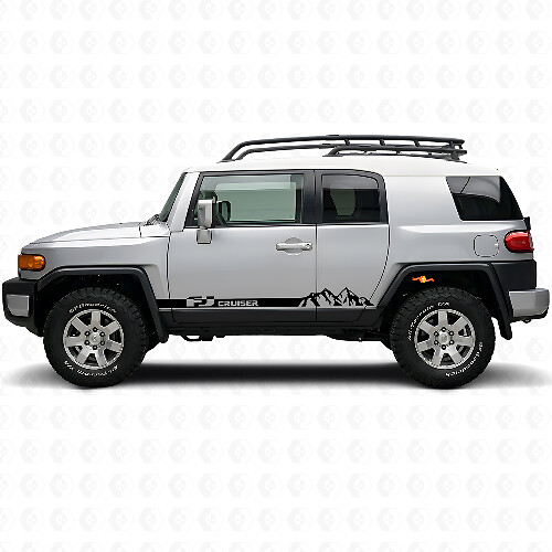 Pegatinas de vinilo para paneles laterales estilo montaña para Toyota FJ Cruiser_1