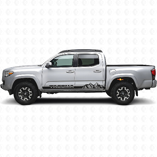 Vinilo adhesivo con franjas para paneles laterales Mountain Style para Toyota Tacoma 2016-2023_1
