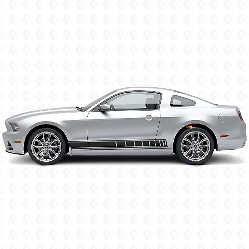 Kit de vinilos para paneles laterales con franjas de cuadros para musclecar 2010-2014_1