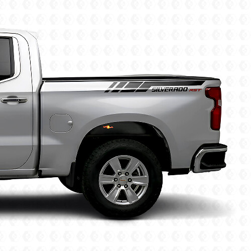 Kit de calcomanías de vinilo de franjas laterales traseras Silverado RST para Chevrolet Silverado 2019-2023_1