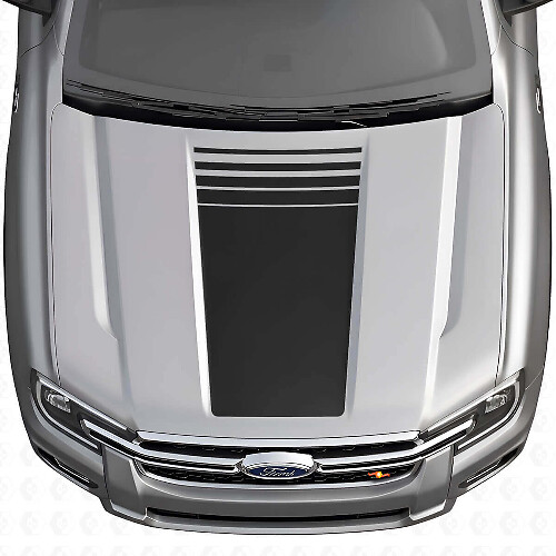 Kit de adhesivos de vinilo con franjas de capó centro estroboscópico para Musclecar Ranger 2024-26_1
