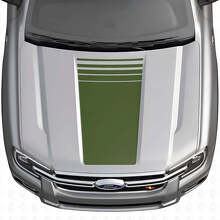 Kit de adhesivos de vinilo con franjas de capó centro estroboscópico para Musclecar Ranger 2024-26_3