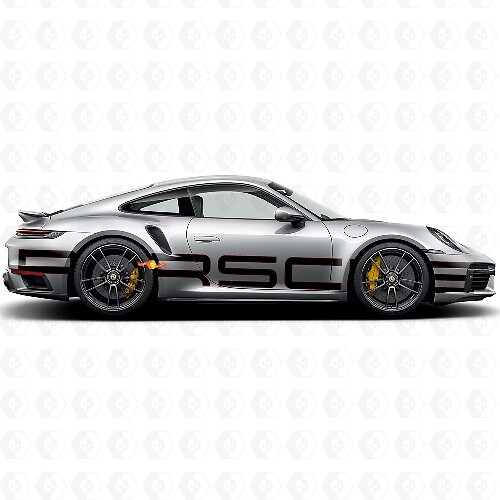 Pegatina enorme con logo lateral de Porsche 911 con contorno_1