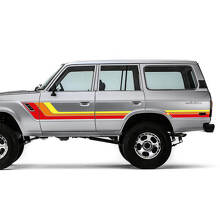 Kit de vinilos con franjas laterales estilo vintage para Toyota Land Cruiser 1986_2