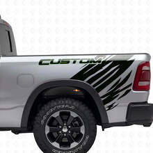 Kit de vinilo con contorno personalizado estilo grunge para la parte trasera lateral de Dodge Ram_2