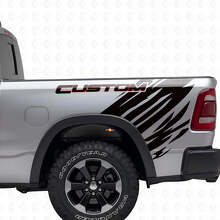 Kit de vinilo con contorno personalizado estilo grunge para la parte trasera lateral de Dodge Ram_4