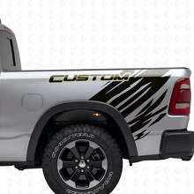 Kit de vinilo con contorno personalizado estilo grunge para la parte trasera lateral de Dodge Ram_6