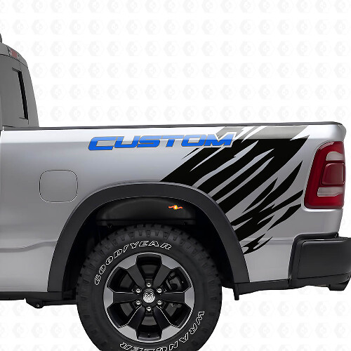 Kit de Vinilo para Lateral Trasero con Letras Personalizadas Estilo Grunge para Dodge Ram_1