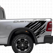 Kit de Vinilo para Lateral Trasero con Letras Personalizadas Estilo Grunge para Dodge Ram_3