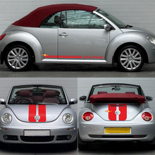 Kit de Calcomanías de Vinilo con Rayas Gemelas Estilo Duna para Capó, Maletero y Laterales para Volkswagen Beetle Cabriolet_2