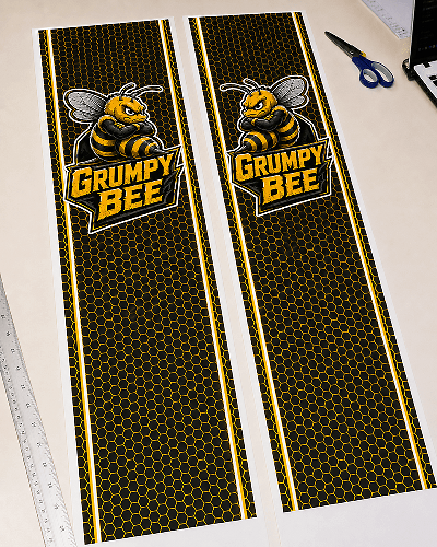 Pegatinas laterales en forma de panal de abeja Grumpy Bee para Dodge Ram 1500 2500