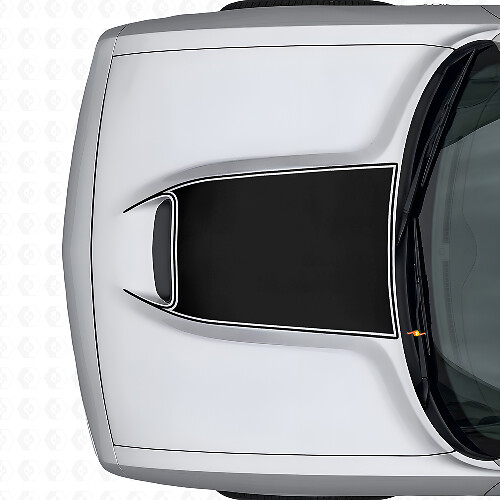 Calcomanía de vinilo para rejilla de capó con contorno en negro para Dodge Challenger 2015+_1