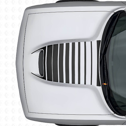 Calcomanía de vinilo con rayas de ventilación en capó estroboscópico para Dodge Challenger 2015+_1