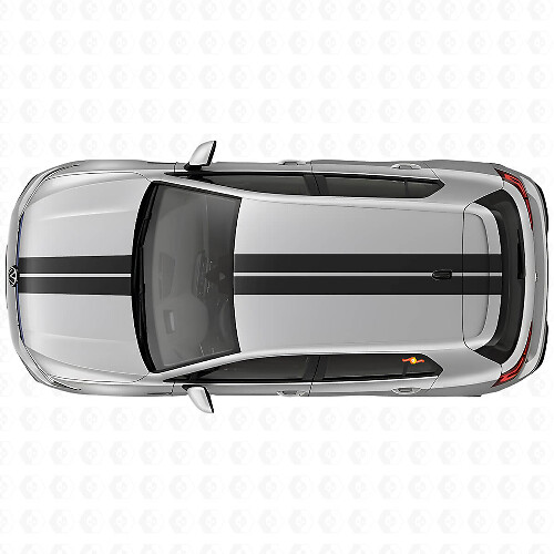 Kit de vinilos de franjas dobles para capó y techo para Volkswagen Golf R MK8 2023_1