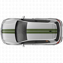 Kit de vinilos de franjas dobles para capó y techo para Volkswagen Golf R MK8 2023_3