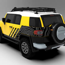 Kit de vinilos para capó y laterales con diseño de mapa topográfico para Toyota FJ Cruiser_2