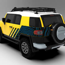 Kit de vinilos para capó y laterales con diseño de mapa topográfico para Toyota FJ Cruiser_4