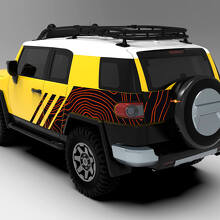 Kit de vinilos para capó y laterales con diseño de mapa topográfico para Toyota FJ Cruiser_6