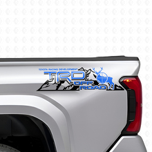 Juego de calcomanías de vinilo laterales traseras TRD Off Road Mountains para camiones Toyota_2
