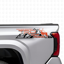 Juego de calcomanías de vinilo laterales traseras TRD Off Road Mountains para camiones Toyota_4