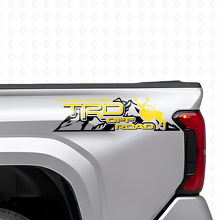 Juego de calcomanías de vinilo laterales traseras TRD Off Road Mountains para camiones Toyota_5