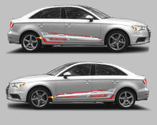 Kit de calcomanías de vinilo con franjas laterales estilo Techno para Audi A3_2