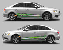 Kit de calcomanías de vinilo con franjas laterales estilo Techno para Audi A3_3