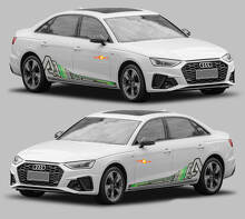 Kit de calcomanías de vinilo con franjas laterales estilo A4 para Audi A4_3