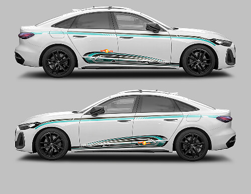 Kit de Calcomanías de Vinilo para Laterales y Paneles de Estribo A5 Techno Style para Audi A5