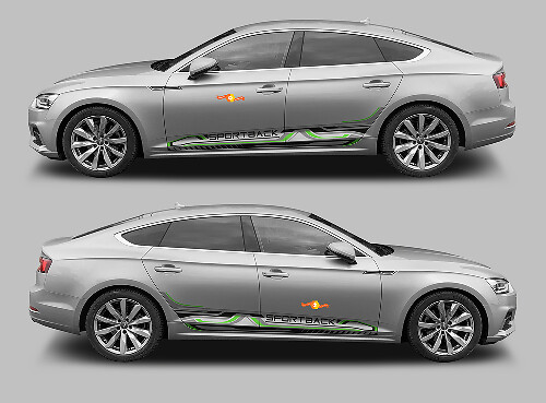 Kit de vinilos de franjas para el panel lateral Sportback Techno Style para Audi A5