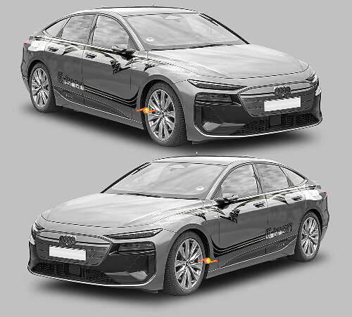 Kit de pegatinas de vinilo con franjas laterales de estilo tribal para Audi A6 Sportback E-Tron