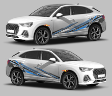 Kit de calcomanías de vinilo con franjas laterales estilo Techno para Audi Q3 2019_3
