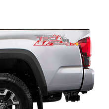 Juego de pegatinas de vinilo TRD Off Road Mountain Deer Bed Side para camiones Toyota_3
