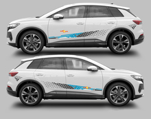 Kit de adhesivos vinílicos con franjas laterales a cuadros para Audi Q4 E-Tron_2