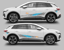 Kit de adhesivos vinílicos con franjas laterales a cuadros para Audi Q4 E-Tron_3