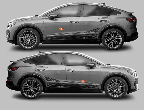 Kit de adhesivos de vinilo para franjas laterales Accent para Audi Q4 Sportback E-Tron