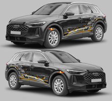 Kit de adhesivos de vinilo con franjas laterales de estilo tecnológico entrelazado para Audi Q5_2