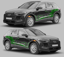 Kit de adhesivos de vinilo con franjas laterales de estilo tecnológico entrelazado para Audi Q5_3