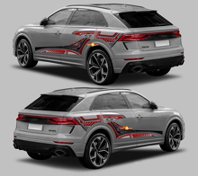 Kit de vinilos decorativos de franjas laterales con estilo gráfico abstracto para Audi RS Q8_2