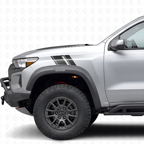 Kit de vinilos de franjas dobles para guardabarros delanteros para Chevrolet Colorado ZR2_1
