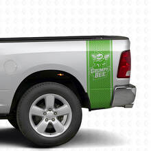 Kit de pegatinas de vinilo estilo panal de abeja grimosa para las franjas junto a la cama de camión Dodge Ram_3