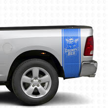 Kit de pegatinas de vinilo estilo panal de abeja grimosa para las franjas junto a la cama de camión Dodge Ram_4
