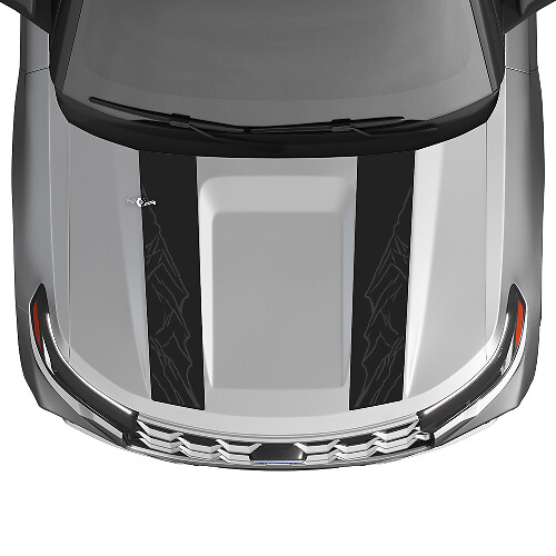 Kit de vinilos adhesivos de rayas con contorno de doble montaña para capó para Musclecar Explorer ST 2020-26
