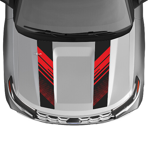 Kit de calcomanías de vinilo con doble franja perforada para capó para Musclecar Explorer ST 2020-26