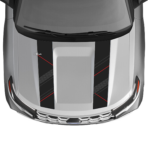 Kit de pegatinas de vinilo con rayas de panal dobles para capó para Musclecar Explorer ST 2020-26