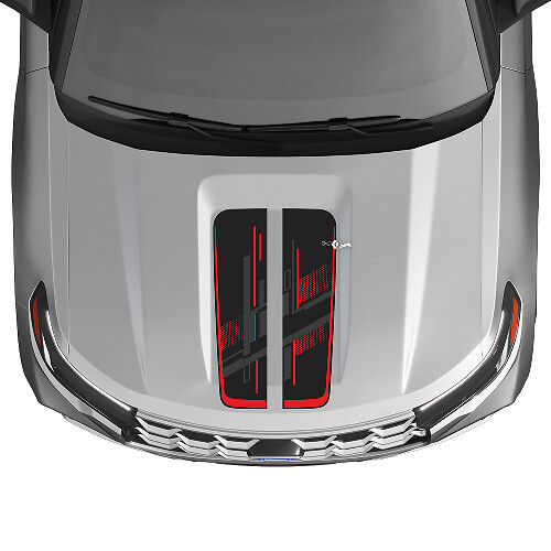 Kit de adhesivos de vinilo con franjas perforadas Techno para capó para Musclecar Explorer ST 2020-26