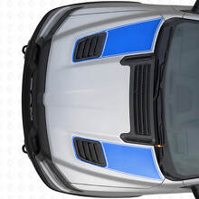 Juego de calcomanías de vinilo con franjas de ventilación de capó de doble contorno para Dodge Ram Sport 2019+_2