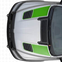 Juego de calcomanías de vinilo con franjas de ventilación de capó de doble contorno para Dodge Ram Sport 2019+_3